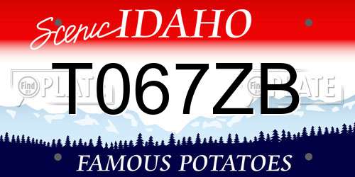T067ZB Idaho License Plate