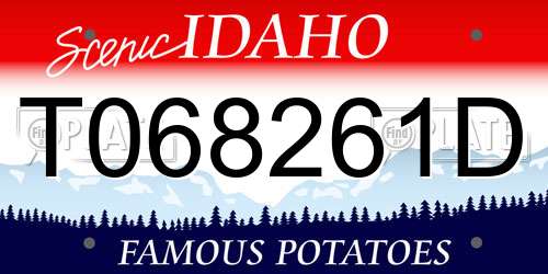 T068261D Idaho License Plate