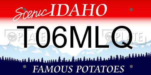 T06MLQ Idaho License Plate