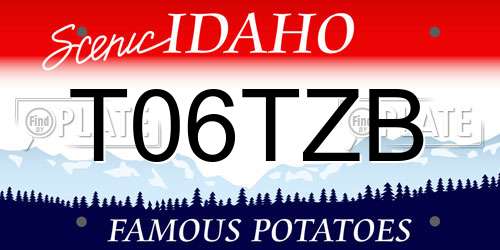 T06TZB Idaho License Plate