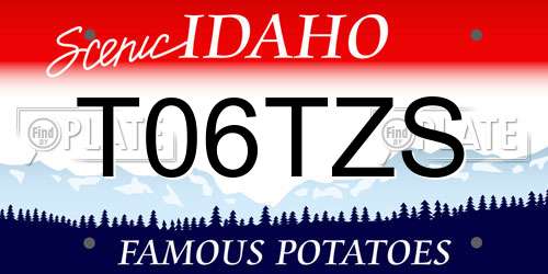 T06TZS Idaho License Plate