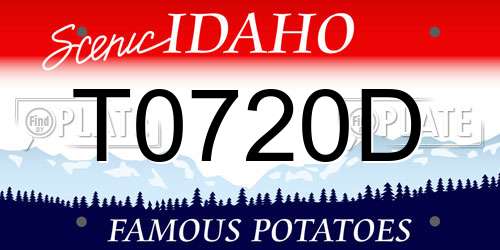 T0720D Idaho License Plate