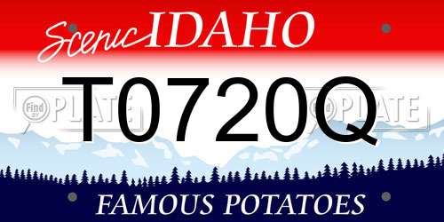 T0720Q Idaho License Plate