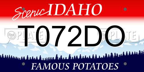 T072DO Idaho License Plate