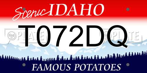 T072DQ Idaho License Plate