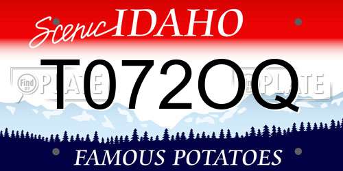 T072OQ Idaho License Plate