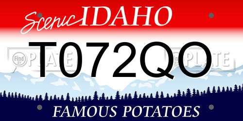 T072QO Idaho License Plate