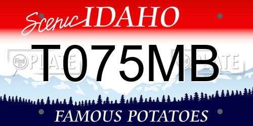 T075MB Idaho License Plate