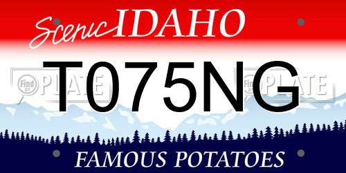 T075NG Idaho License Plate