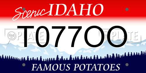 T077OO Idaho License Plate