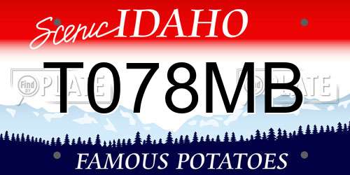 T078MB Idaho License Plate