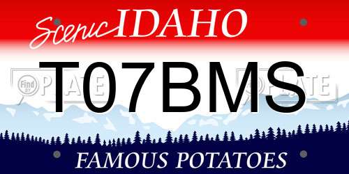 T07BMS Idaho License Plate