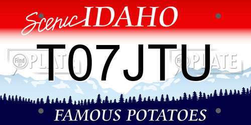 T07JTU Idaho License Plate