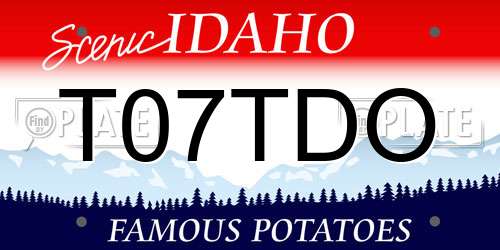 T07TDO Idaho License Plate