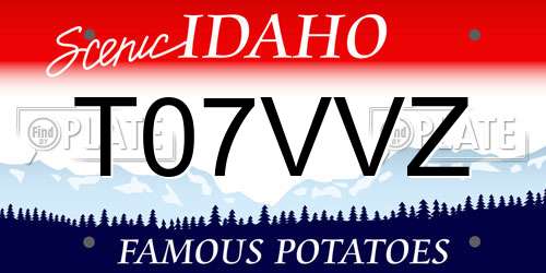 T07VVZ Idaho License Plate