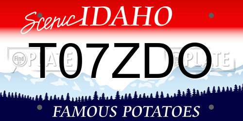 T07ZDO Idaho License Plate