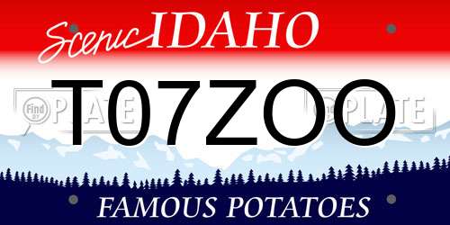 T07ZOO Idaho License Plate