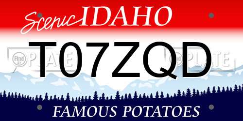 T07ZQD Idaho License Plate
