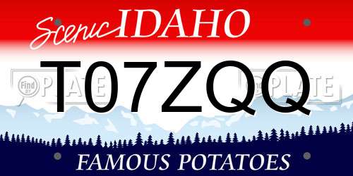 T07ZQQ Idaho License Plate