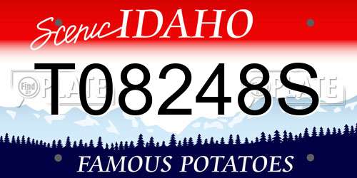 T08248S Idaho License Plate