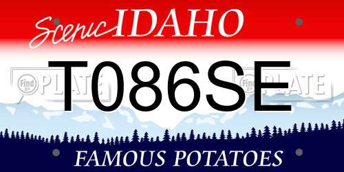 T086SE Idaho License Plate