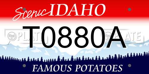 T0880A Idaho License Plate