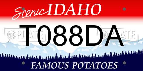 T088DA Idaho License Plate