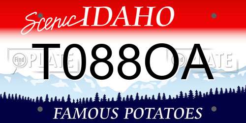 T088OA Idaho License Plate