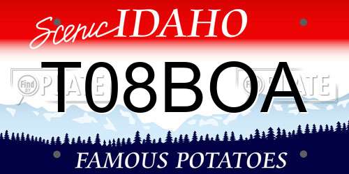 T08BOA Idaho License Plate