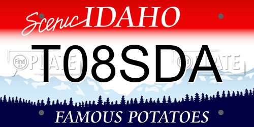 T08SDA Idaho License Plate