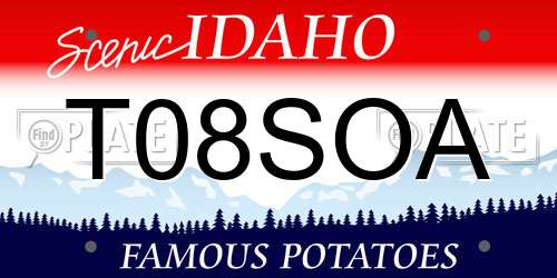 T08SOA Idaho License Plate