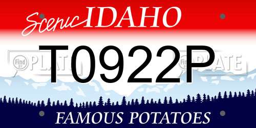 T0922P Idaho License Plate
