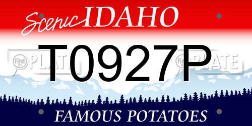 T0927P Idaho License Plate