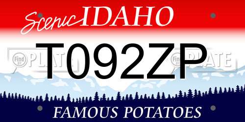 T092ZP Idaho License Plate
