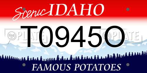 T0945O Idaho License Plate