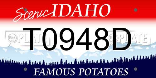T0948D Idaho License Plate
