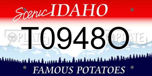 T0948O Idaho License Plate