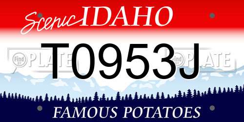 T0953J Idaho License Plate