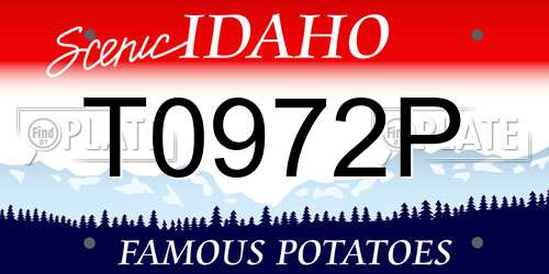 T0972P Idaho License Plate
