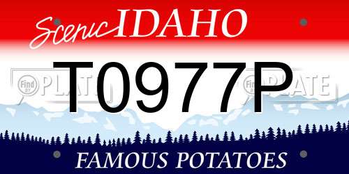 T0977P Idaho License Plate