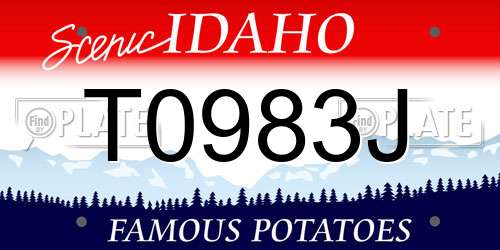 T0983J Idaho License Plate
