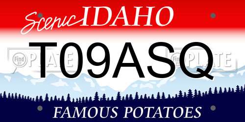T09ASQ Idaho License Plate