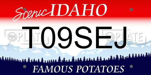 T09SEJ Idaho License Plate