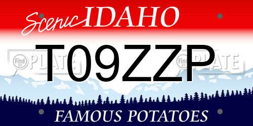 T09ZZP Idaho License Plate