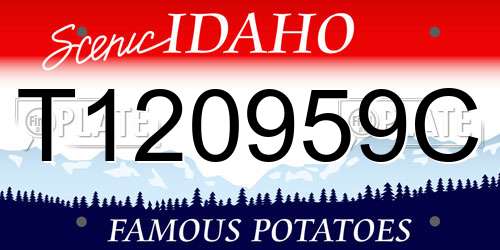 T120959C Idaho License Plate