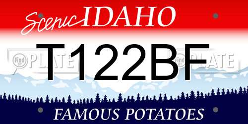 T122BF Idaho License Plate