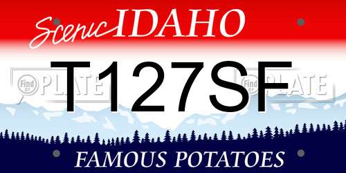 T127SF Idaho License Plate
