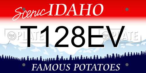 T128EV Idaho License Plate
