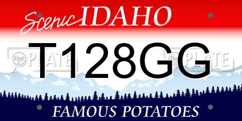T128GG Idaho License Plate