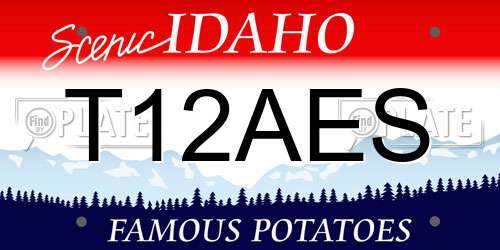 T12AES Idaho License Plate